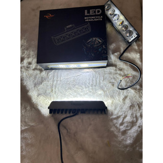 Đèn led bi trợ sáng ô tô, xe máy 6 bóng 1 hàng nhiều chế độ sáng.