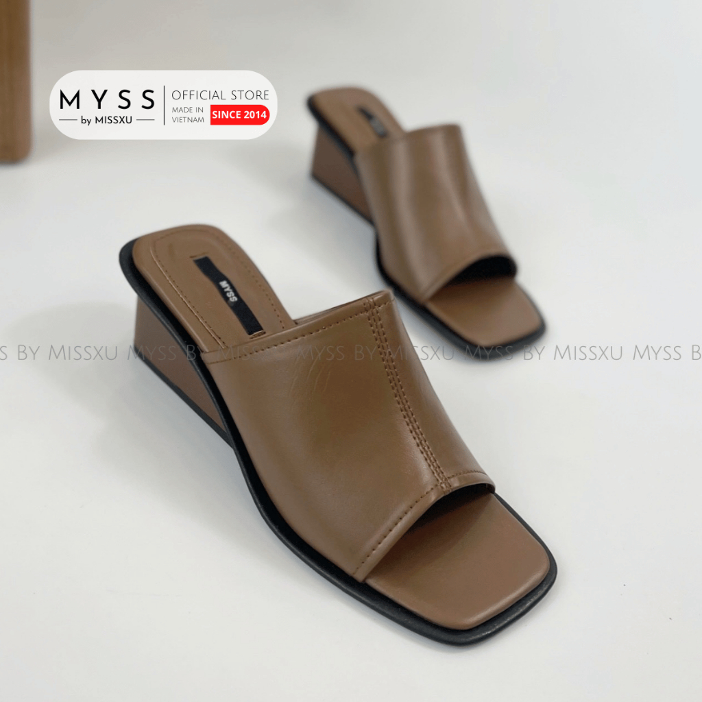 Giày guốc sục nữ MYSS bản ngang gót giọt nước 6cm cao cấp - SU194