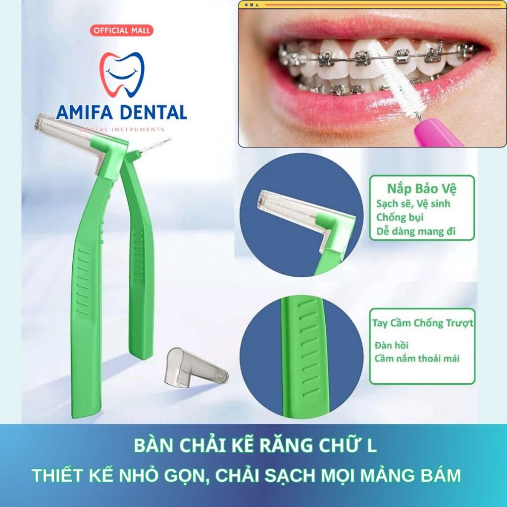 Bàn Chải Kẽ Răng Chữ L Xịn, Bàn Chải Kẽ Vệ Sinh Răng Niềng, Bàn Chải Làm Sạch Kẽ Răng Đủ Size Đủ Màu