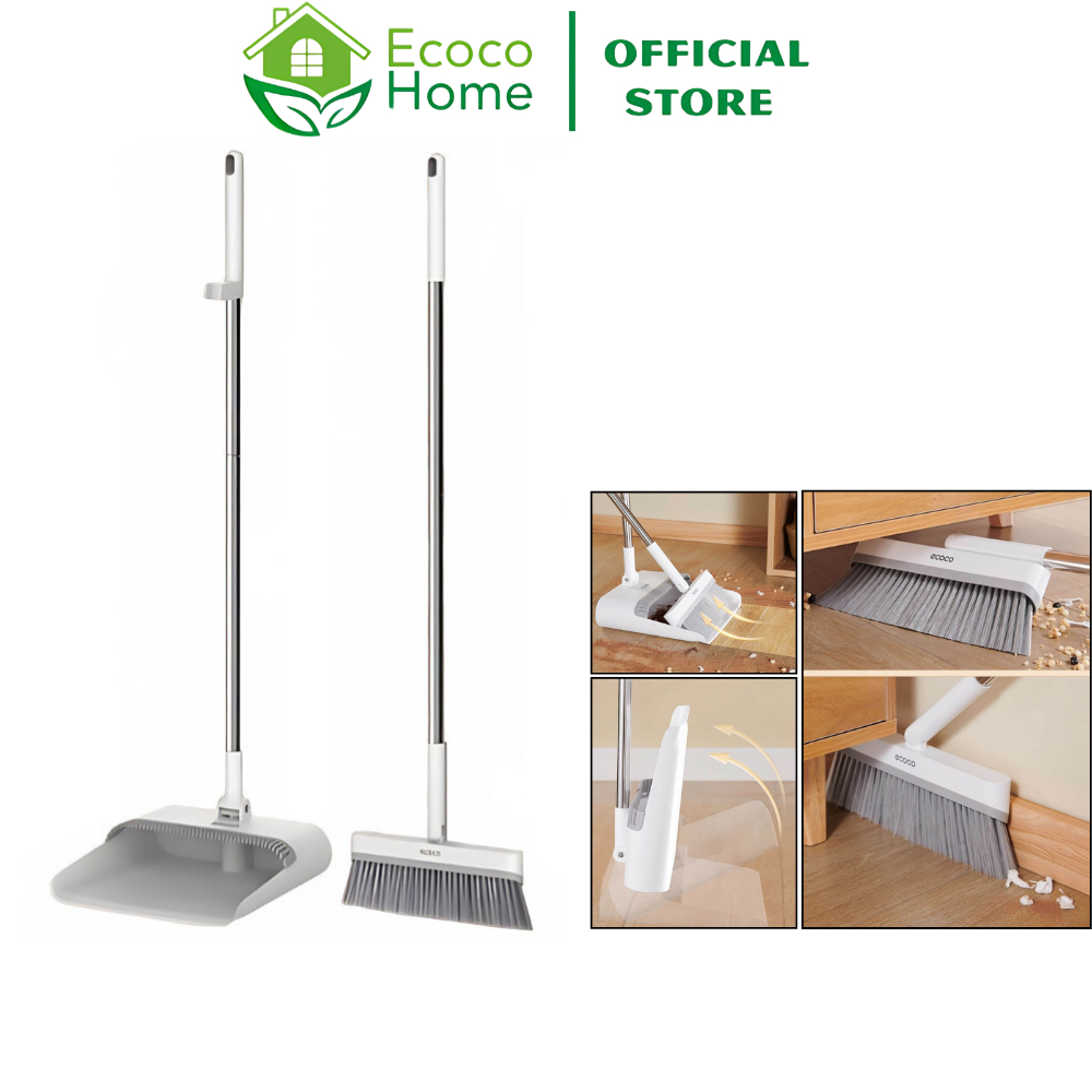 Chổi Quét Nhà ECOCO Kèm Hót Rác Gấp Gọn Cán Dài Thông Minh, Bộ Chổi ...