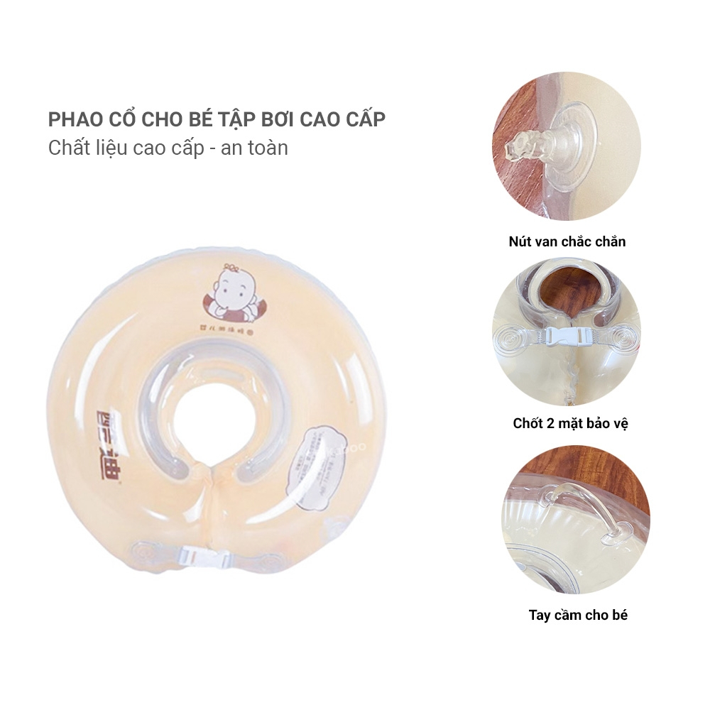 Ảnh Phao cổ cho bé Pikaboo phao đỡ cổ cho bé 4-12 tháng tắm tập bơi vận động thư giãn, cao cấp an toàn 2