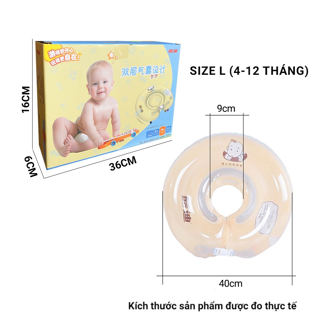 Ảnh Phao cổ cho bé Pikaboo phao đỡ cổ cho bé 4-12 tháng tắm tập bơi vận động thư giãn, cao cấp an toàn 3