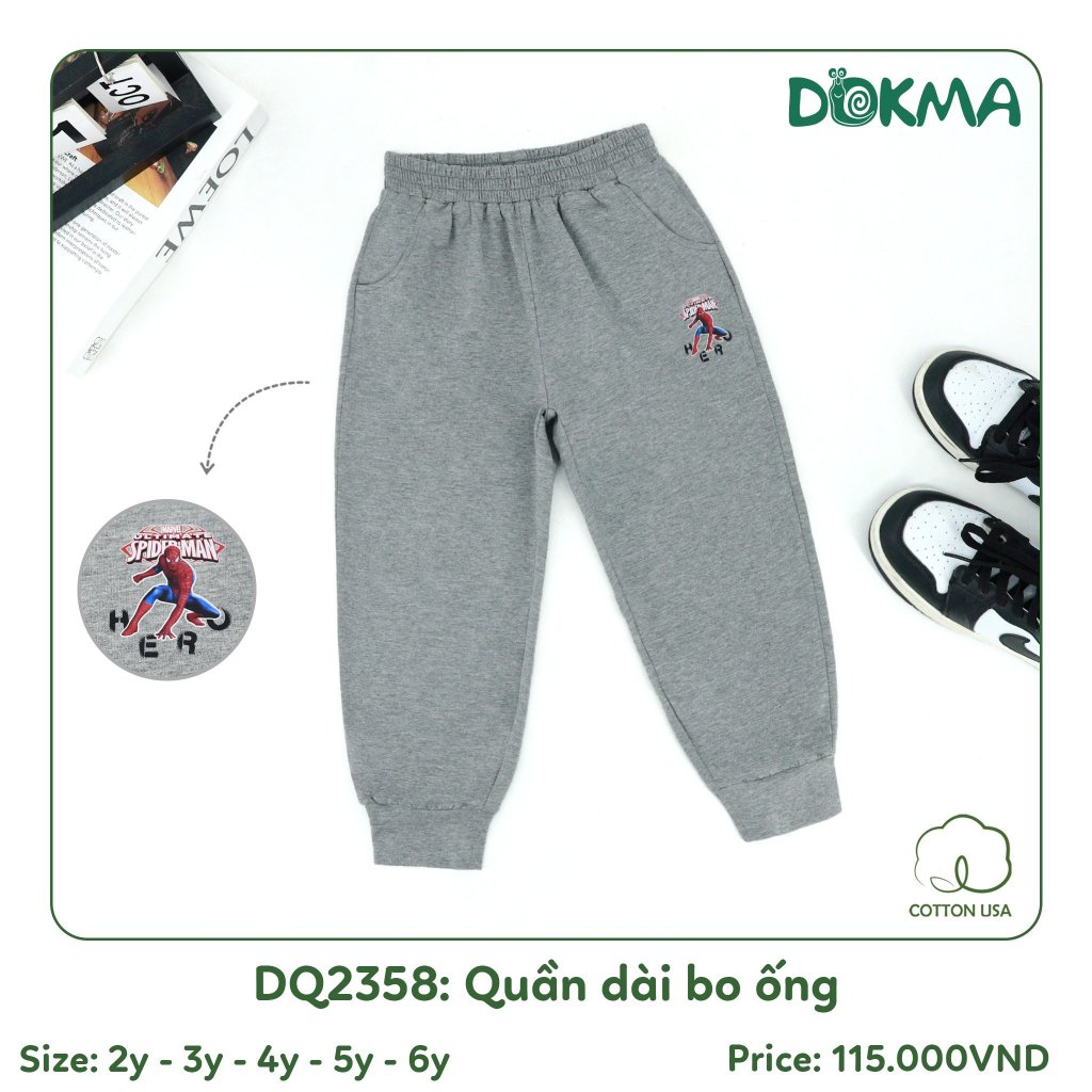 (11-25kg, 2-7Y) Quần Dài Bo Gấu Thời Trang Bé Trai Dokma DQ2358 DQ3223 DQ3337 DQ3261