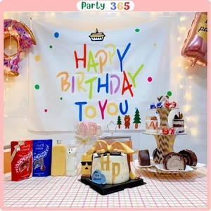 Phông Nền Background Happy Birthday Trang Trí Sinh Nhật Phong Cách Hàn Quốc