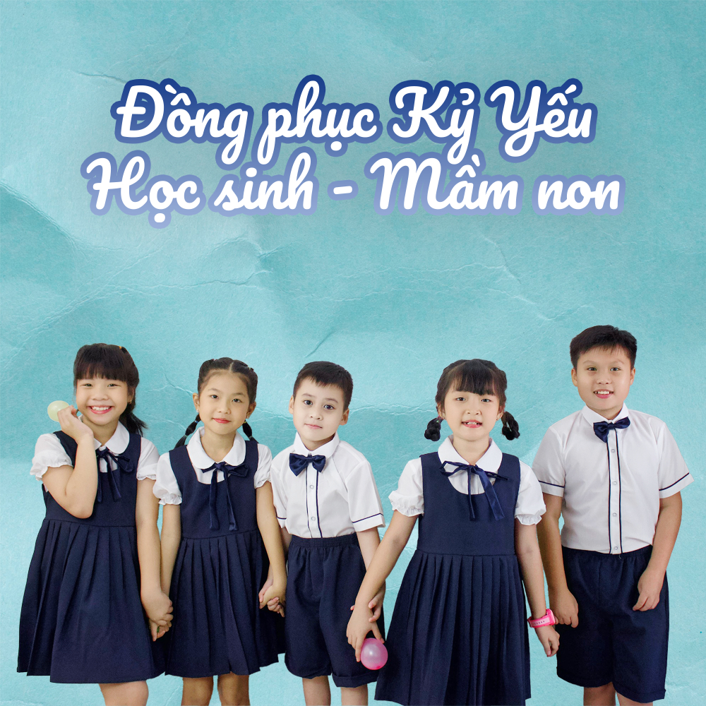 Đồng Phục Học Sinh Cấp 1 Bé Trai & Gái - Áo Sơ Mi, Đầm Yếm, Quần Tây Ngắn Form Chuẩn, Vải Thoáng Mát