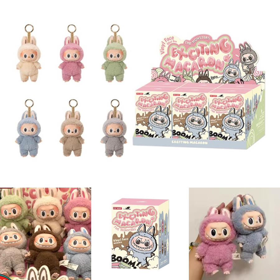 Hộp mù Blindbox Popmart, Labubu Macarons Vinyl Plush Doll móc chìa khóa ...