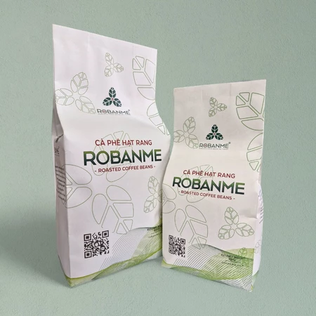 Cà Phê Hạt Rang Nguyên Chất Robanme Gói 500g/1000g 90Rô/10Ara Đậm, Thơm, Hậu Vị Ngọt, Pha Cà Phê Sữa, Cà Phê Đá
