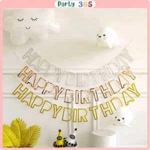 Chữ Rỗng Happy Birthday Ép Kim Trang Trí Sinh Nhật
