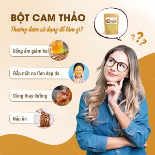 Bột cam thảo 500g, nguyên chất, thơm mịn, bột pha uống, đắp mặt - Lãn Ông