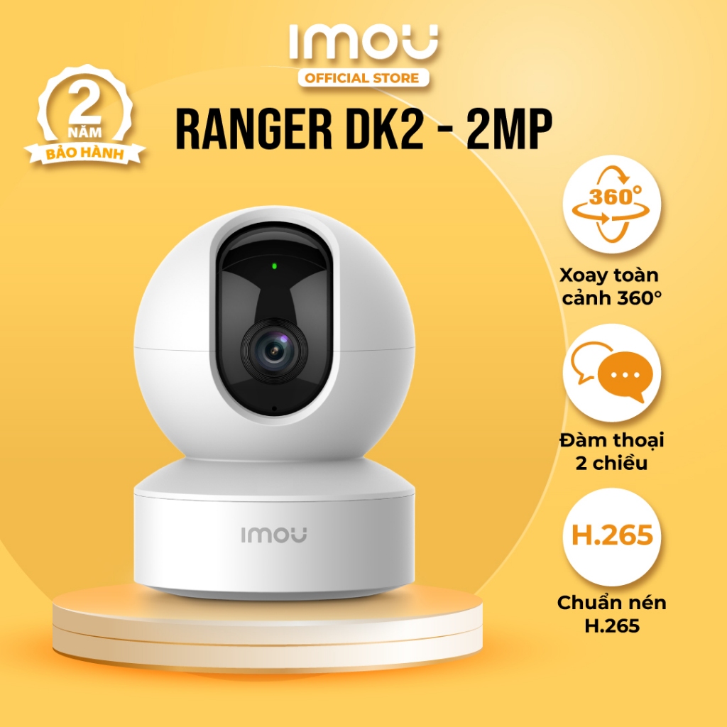 Ảnh Camera Wifi trong nhà Imou Ranger DK2 I 2MP/4MP I IPC-DK2-4H1W I Đàm thoại hai chiều I Xoay 360 I H265 1