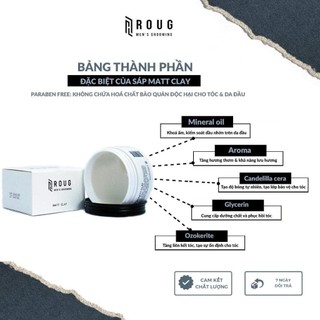 Sáp vuốt tóc Roug Matt Clay (Trắng) 90gr