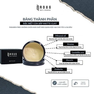 Sáp vuốt tóc Roug Matte Clay (Đen) 90gr