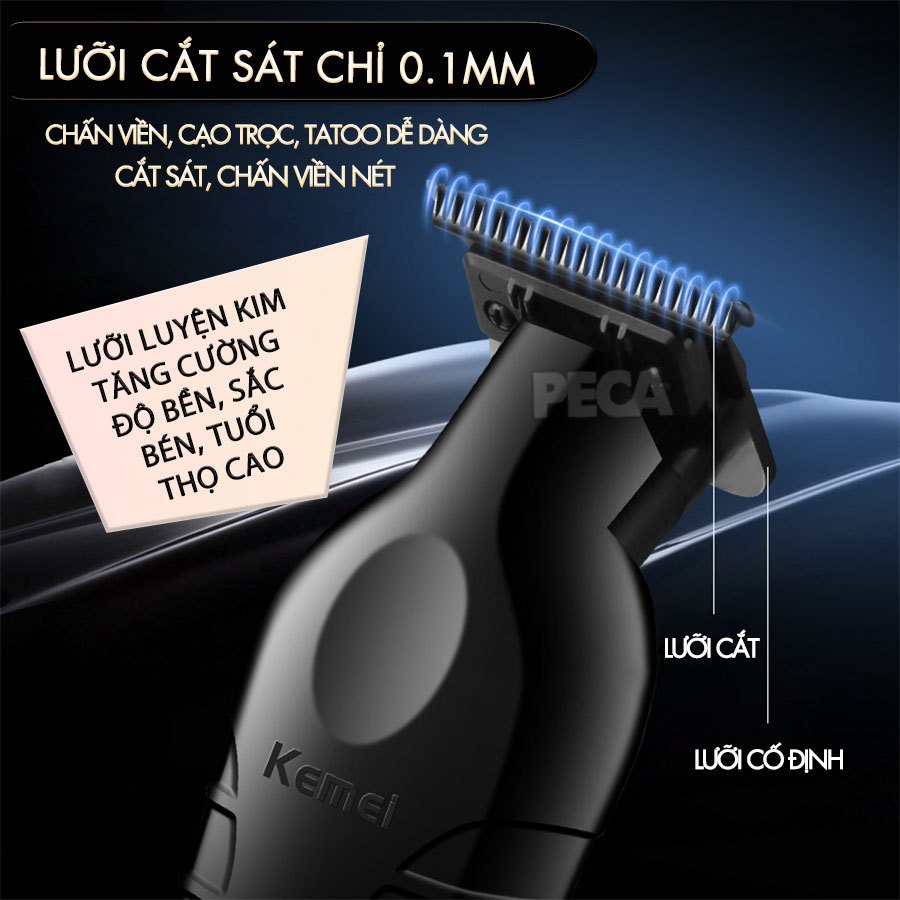 Ảnh Tông đơ chấn viền Kemei KM-2299 lưỡi cắt mạ carbon cao cấp công suất 5W - Chính hãng 3