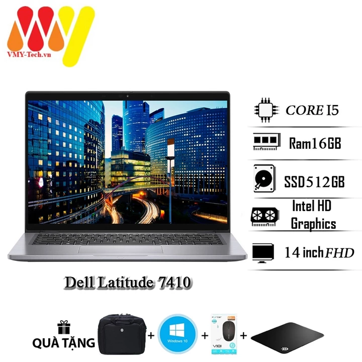 Dell Latitude 7410, Laptop Dell E7410 Core i5-10310U/16GB/SSD 256GB M2/14inch Full HD,Laptop cao cấp