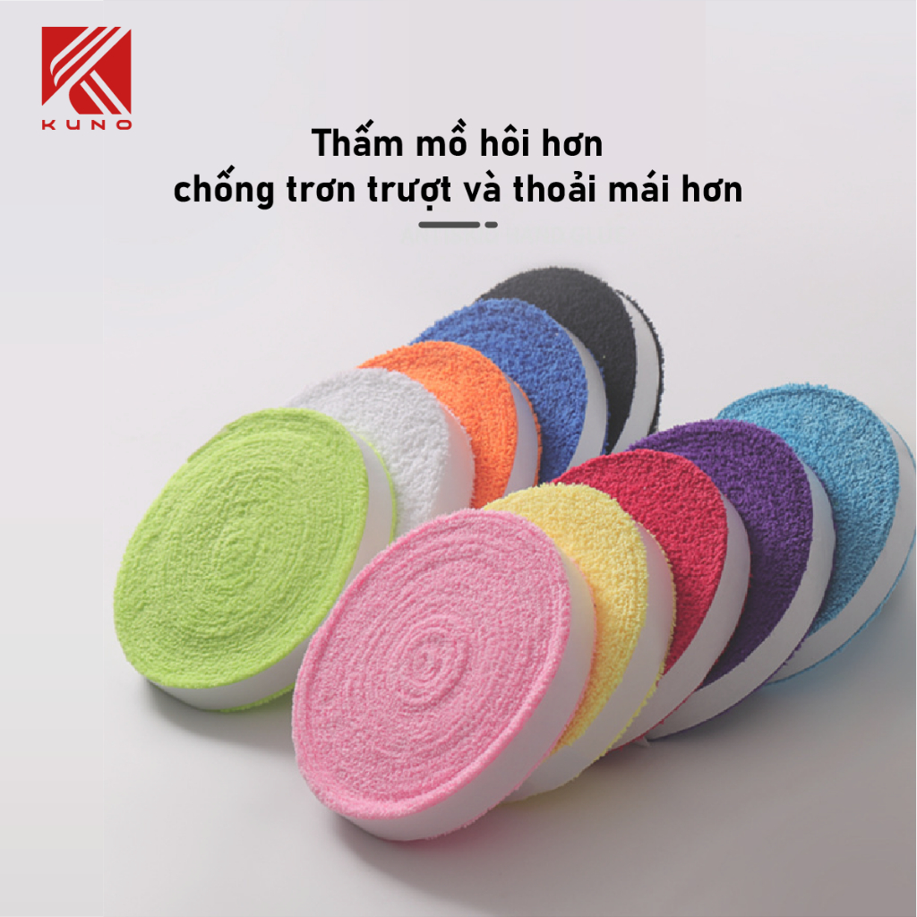 Ảnh Quấn cán vải KUNO quấn cán vợt cầu lông tennis, chất liệu vải thấm hút mồ hôi tốt chống trơn trượt, loại dài 10 mét 3