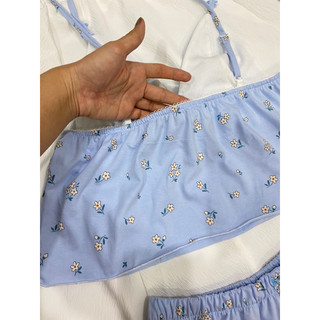 Set đồ ngủ phối cúp bra chất cotton mát mịn - Mimihouse