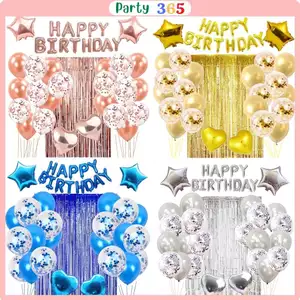 Set Bóng Trang Trí Sinh Nhật Đơn Giản Cho Bé Trai Bé Gái