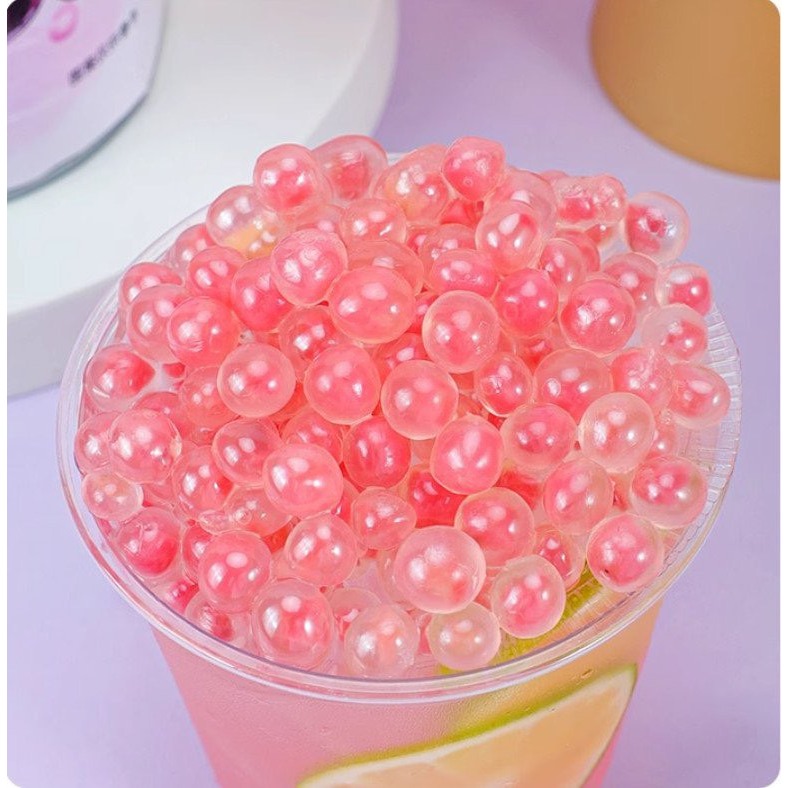 Thạch nổ, Hạt nổ củ năng màu Hồng/ Trắng Lotus hộp 850g- Topping trà sữa Trà sen siêu ngon