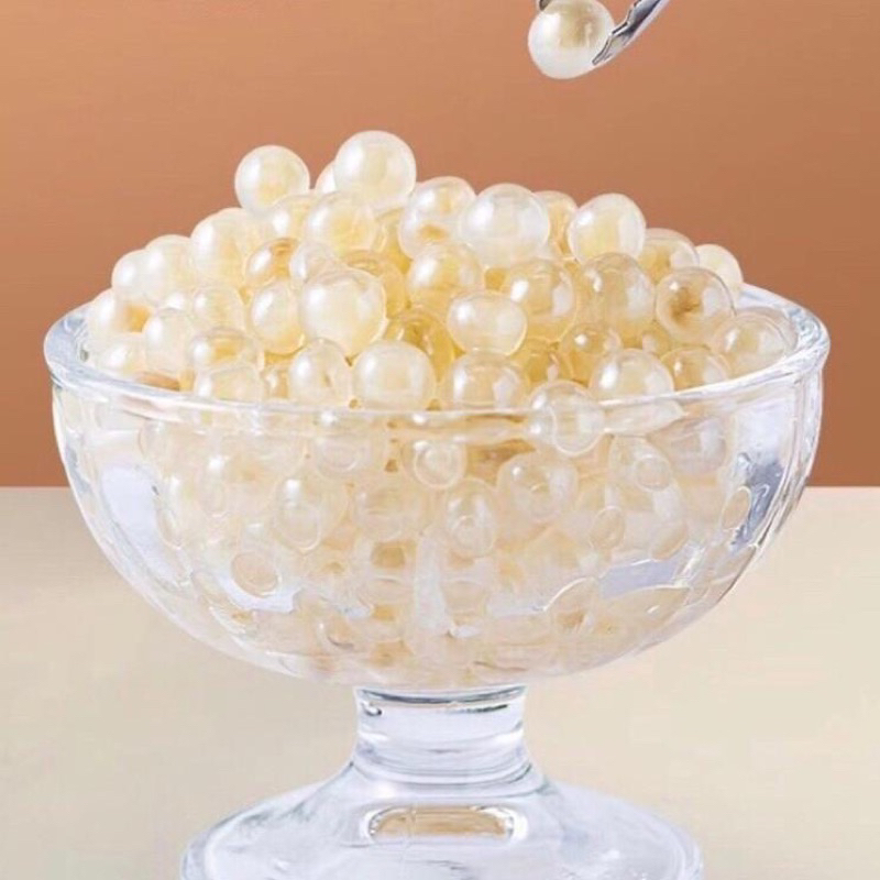 Thạch nổ, Hạt nổ củ năng màu Hồng/ Trắng Lotus hộp 850g- Topping trà sữa Trà sen siêu ngon