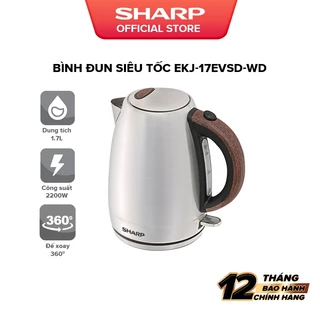 Bình đun siêu tốc Sharp EKJ-17EVSD-WD -Dung tích 1.7L, Bảo hành chính hãng 12 tháng