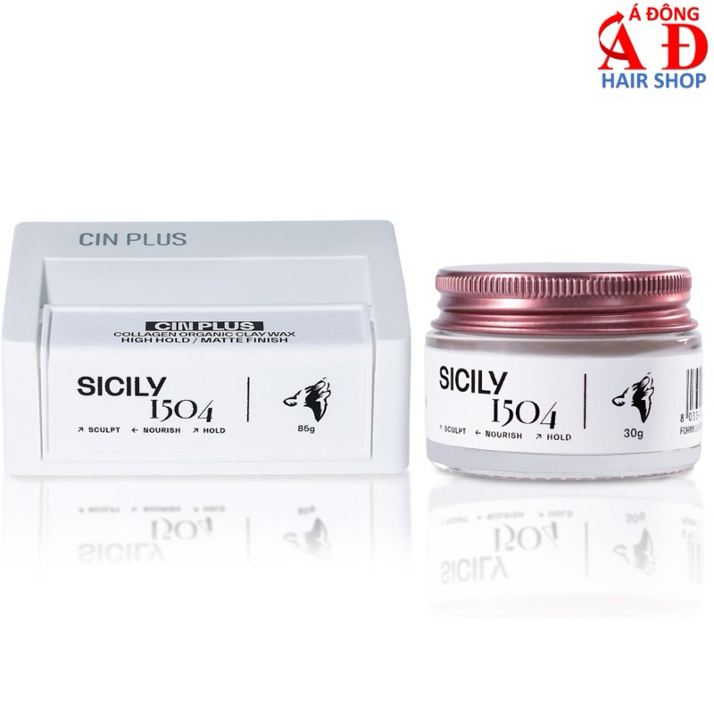 [Thanh lý nghỉ bán ] Sáp CINPLUS CLAY WAX SICILY 1504 vuốt tóc Nam tạo kiểu cứng mờ - Hũ 30/85g