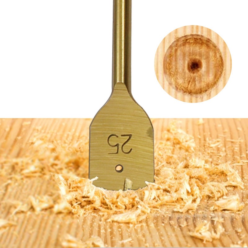 Bộ 6 mũi khoan gỗ đuôi cá từ 10mm tới 25mm phủ titanium , mũi khoét gỗ