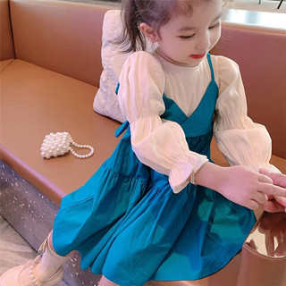 Xả Hàng-Váy bé gái dài tay may giả yếm 2 màu từ 1-5 tuổi