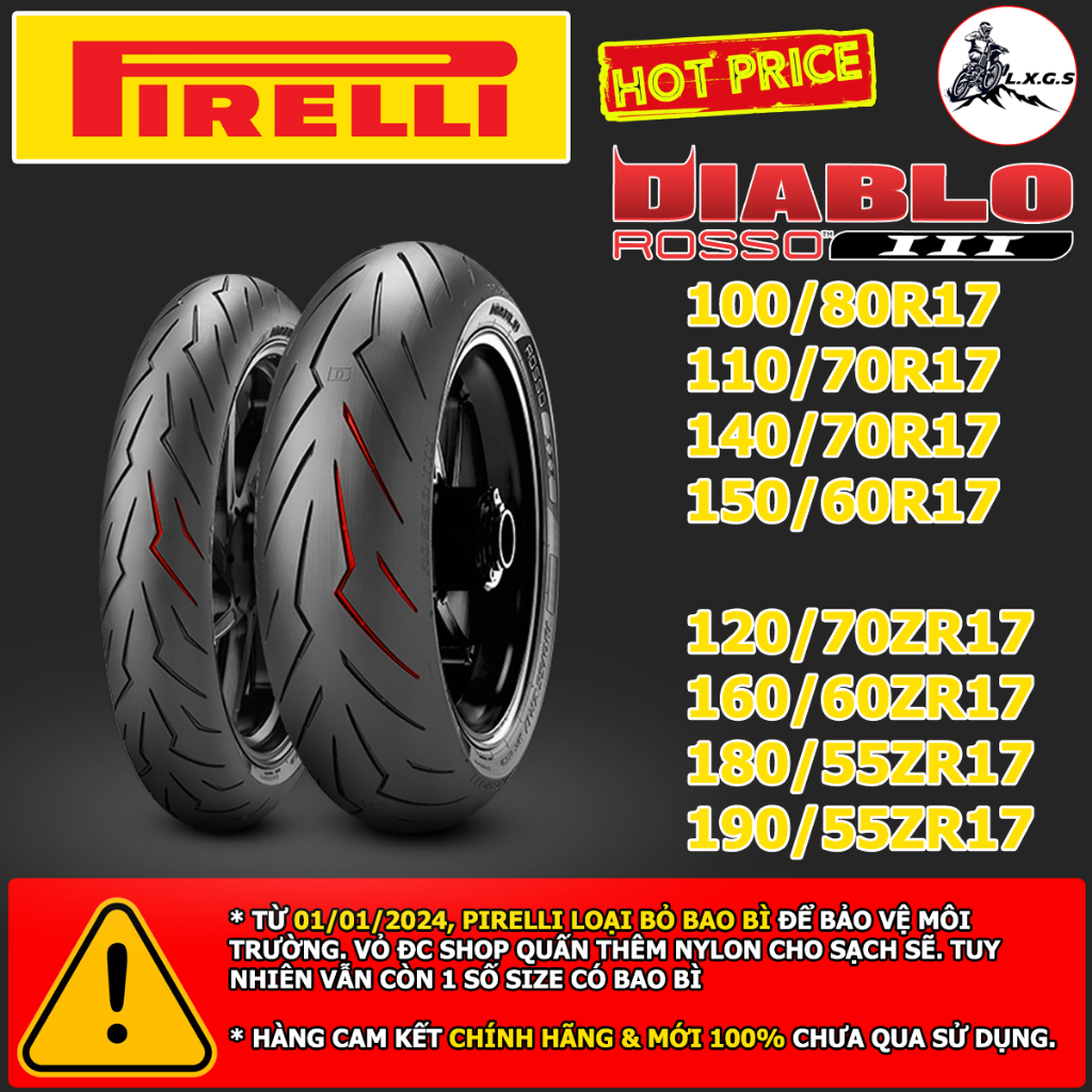 (ROSSO 3 - PKL - PKN) Vỏ lốp xe Pirelli Rosso III cho MOTOR: YAMAHA ...