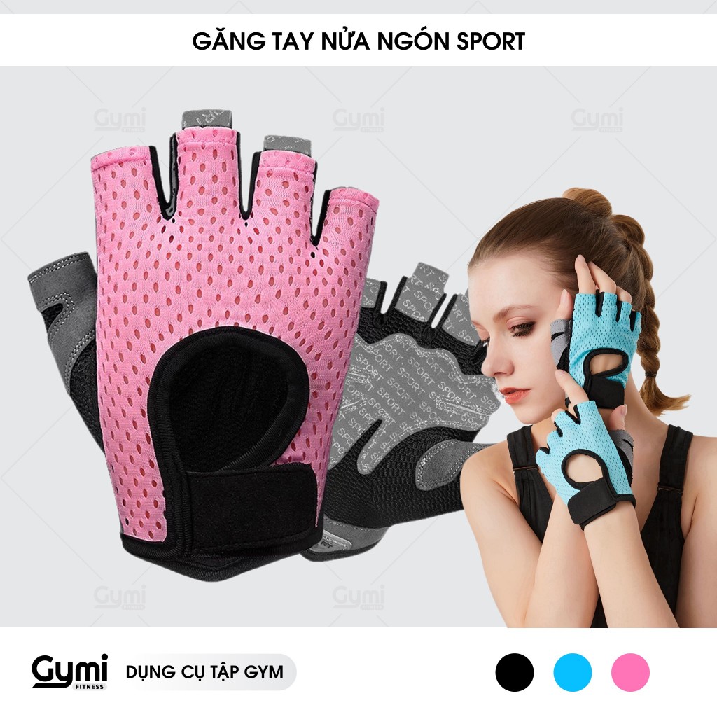 Găng Tay Bao Tay Thể Thao Nửa Ngón Tập gym / Bảo Vệ Tay Êm Ái Nhẹ Nhàng Cá Tính Logo Sport / C - GT-RexchiKoLogo