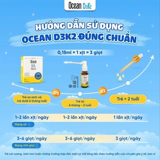 Ocean D3K2 Hỗ Trợ Bổ Sung Vitamin D3, K2 Cho Trẻ chai 20ml
