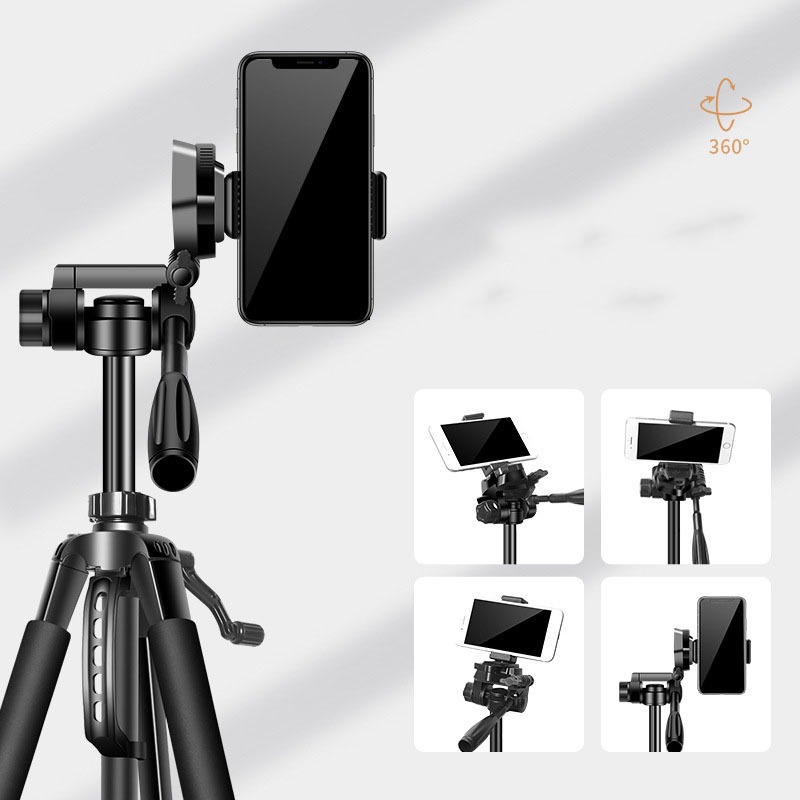 Chân máy ảnh Tripod 360° có tay cầm quay phim cho điện thoại, action ...