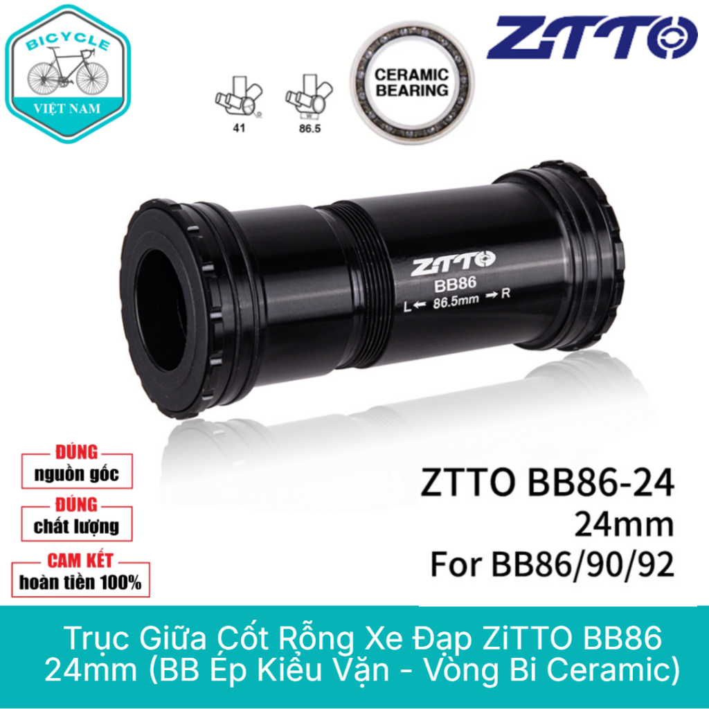 Trục Giữa Cốt Rỗng Xe Đạp ZiTTO BB86 24mm – Vòng Bi Ceramic, BB Ép Kiểu ...