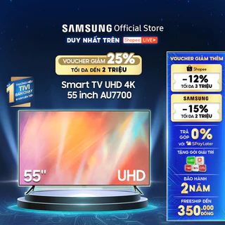 [Livestream] Smart Tivi Samsung Crystal UHD 4K 55 inch UA55AU7700KXXV - Miễn phí lắp đặt: