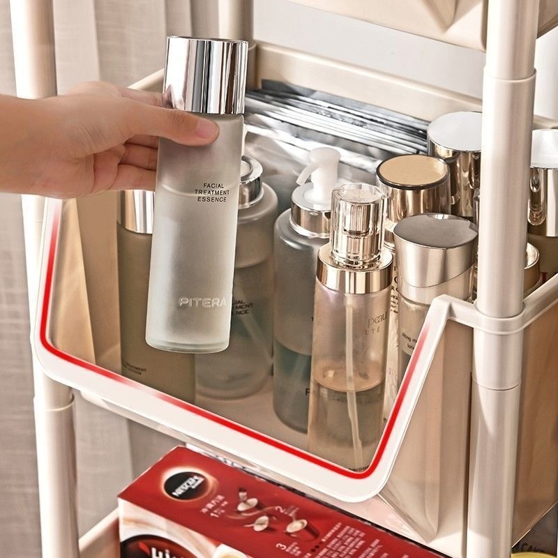 Kệ Sách Đứng Sàn Đơn Giản Hộ Gia Đình Trẻ Em Bánh Xe Nhiều Lớp Tủ Khóa Nẹp Khe Nhỏ Tủ Sách Mặt Sau Giá Để Đồ