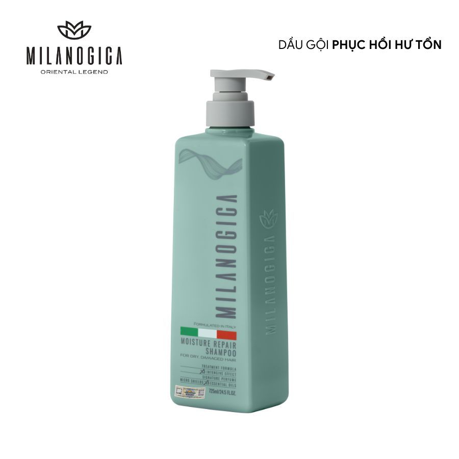 Ảnh Bộ Dầu Gội Phục hồi hư tổn Milanogica  355ml/725ml phủ bóng siêu mềm mượt hương nước hoa 1