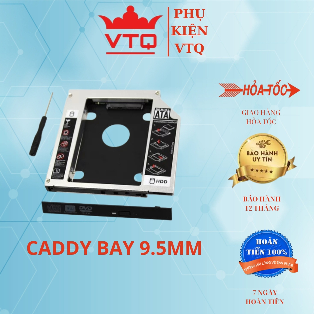 Caddy Bay HDD SSD SATA nhôm,nhựa- Khay ổ cứng thay
