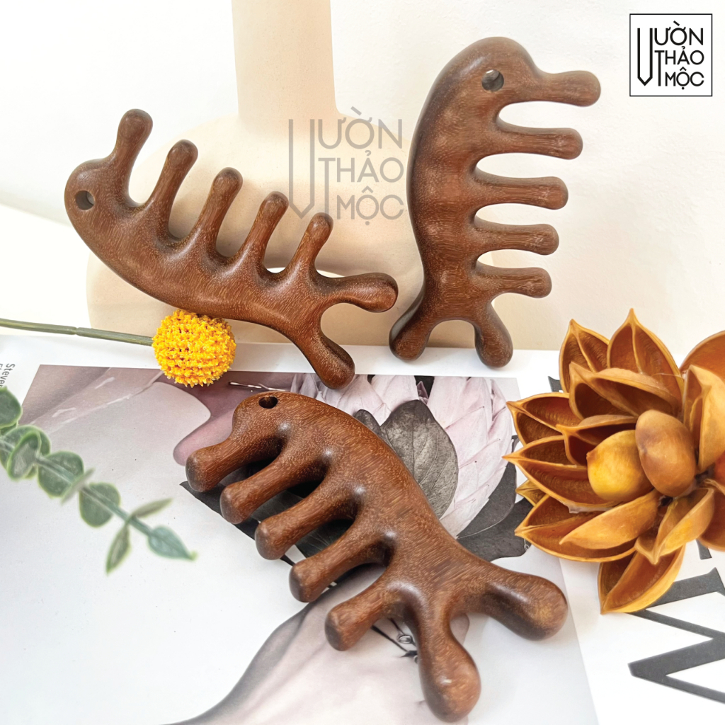 Ảnh Lược Gỗ Đàn Hương Cá Heo VƯỜN THẢO MỘC massage cổ vai gáy giảm đau và căng thẳng thư giãn dành cho cả nam và nữ 2