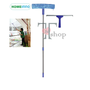 Cây Lau Kính, Gạt Kính Đa Năng Cán Tăng Đơ Thu Ngắn 90cm Dài Ra 1m4 Homeinno (2 Đầu Rời/Đầu 2 Trong 1)