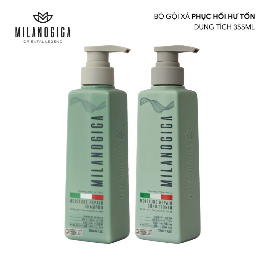 Ảnh Combo Dầu Gội & Xả hương nước hoa Milanogica 355ml Phục hồi hư tổn, Gỉảm gàu sạch ngứa da đầu 1