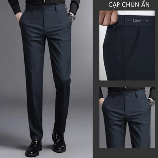 Quần Tây Nam Cao Cấp Atrastino cạp chun co giãn chất vải COTON SPANDECK Co Dãn Thỏa Mái ,Không Nhăn, Không Xù QA006