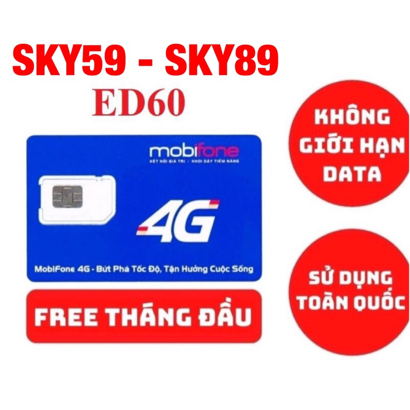 SIM 4G MOBIFONE [DÙNG KHÔNG GIỚI HẠN] [12MDTV500] [A69S] [ED60] CHẤT ...