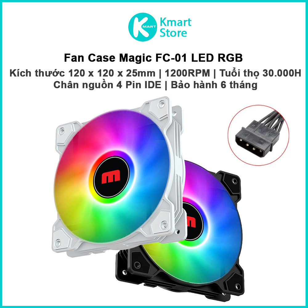 Fan Case Magic FC-01 LED RGB | Chân nguồn 4 Pin IDE | Tốc độ 1200RPM ...
