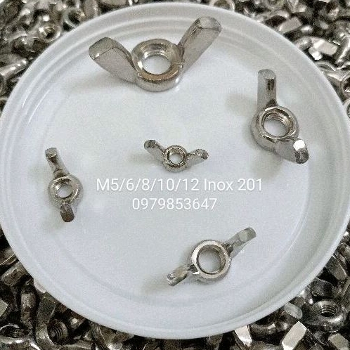 Đai ốc cánh M10 Inox 201 DIN 315/ Đai ốc bướm/ Đai ốc tai hồng/ Tán ...