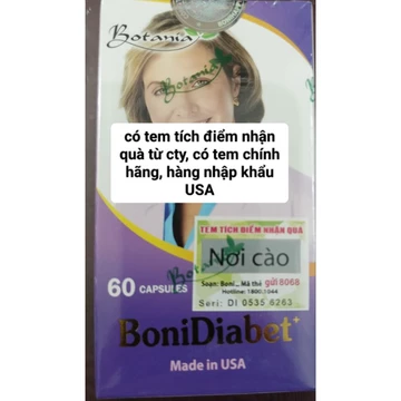 [CHÍNH HÃNG] BoniDiabet-Hỗ trợ ổn định đường huyết ,ngăn ngừa biến chứng tiểu đường-60v-có video shoppee