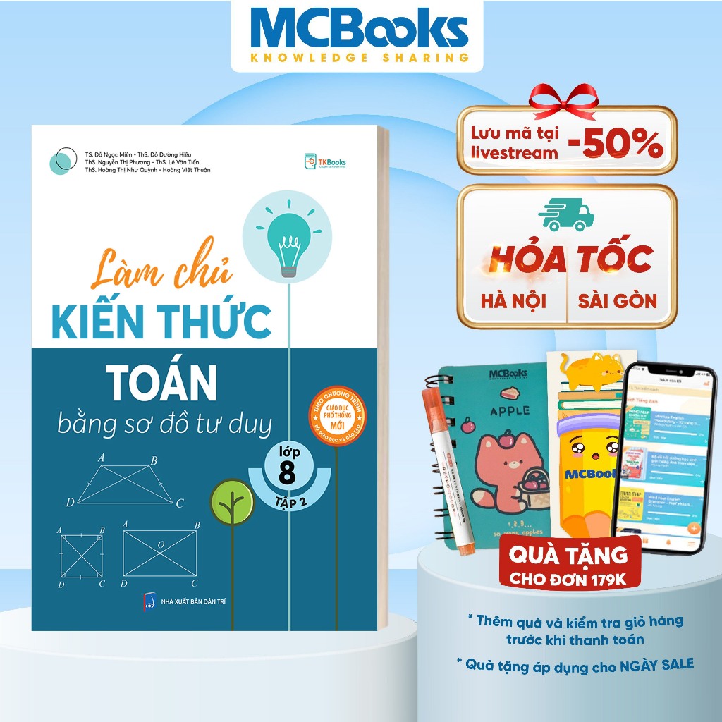 Sách - Làm chủ kiến thức toán bằng sơ đồ tư duy lớp 8 - Tập 2