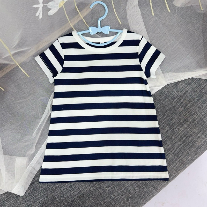 [Sale hàng lỗi] Áo váy bé gái kẻ xuất dư A665 dáng basic cho bé 8–22kg (80–130cm) xinh xắn, thoải mái