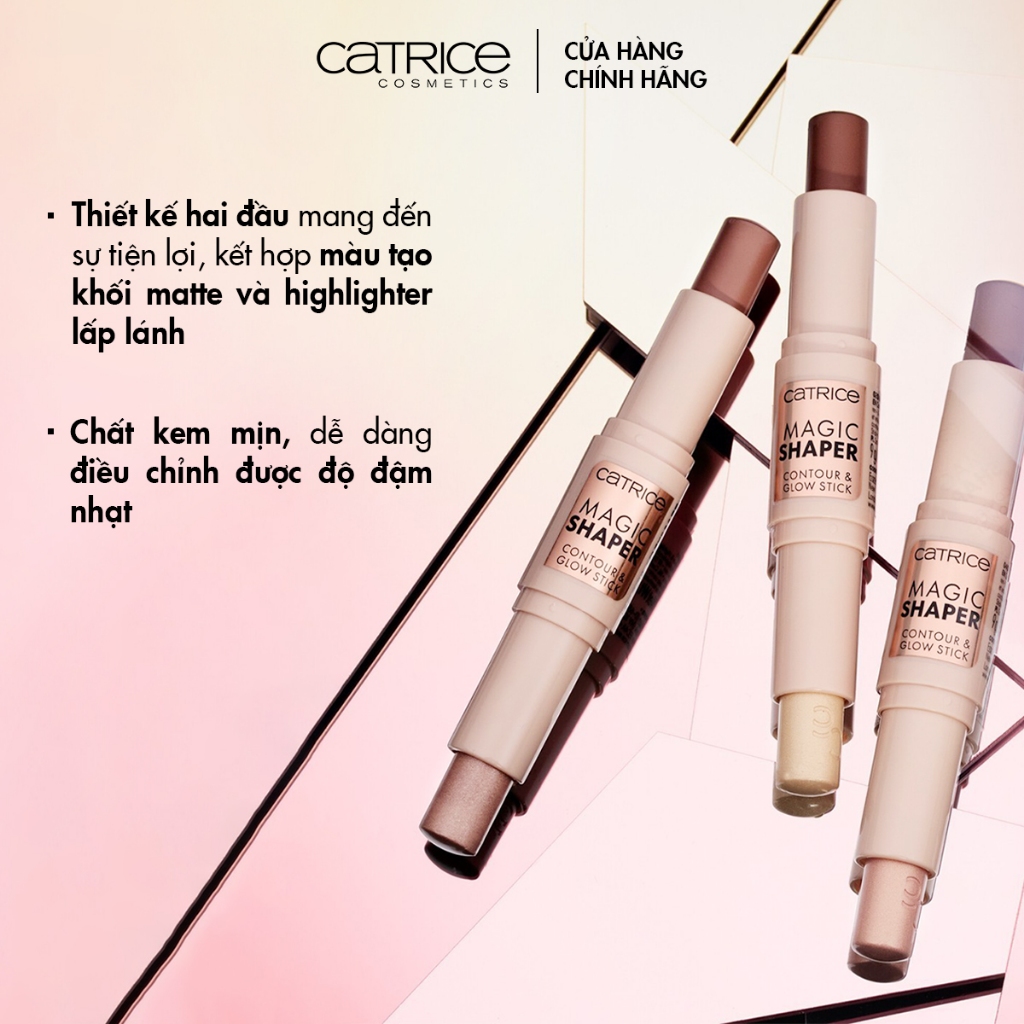 Bút tạo khối và highlight Catrice Magic Shaper Contour & Glow Stick mịn nhẹ 9g