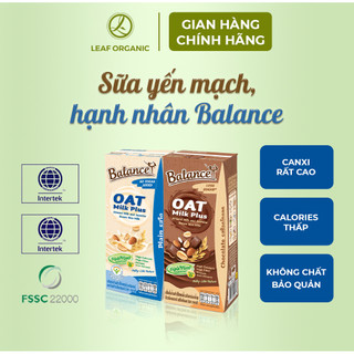 Sữa yến mạch, hạnh nhân Balance vị socola, vị truyền thống 180ml,1L