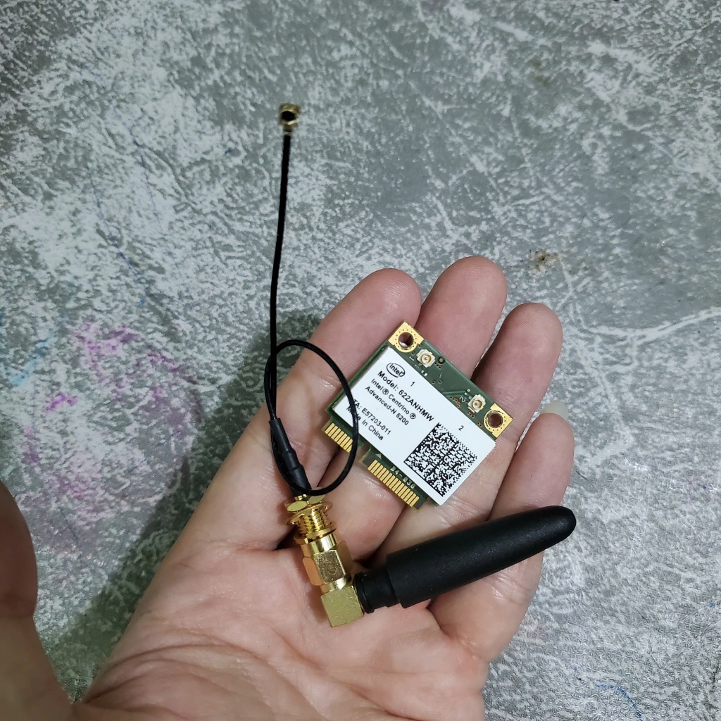 Bộ Card wifi chân msata , m2 + angten cho các dòng mini pc, itx loại 1 ...