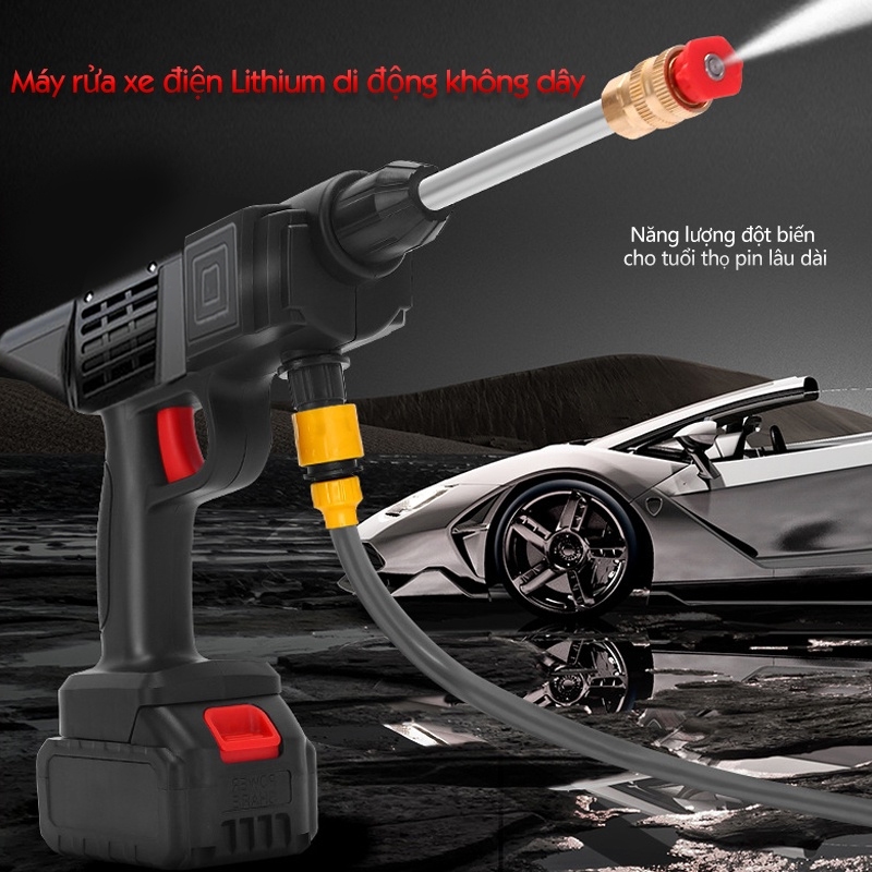 Máy rửa xe không dây dùng pin Lithium máu rửa xe cao áp xe ô tô dùng tại nhà | BigBuy360 - bigbuy360.vn